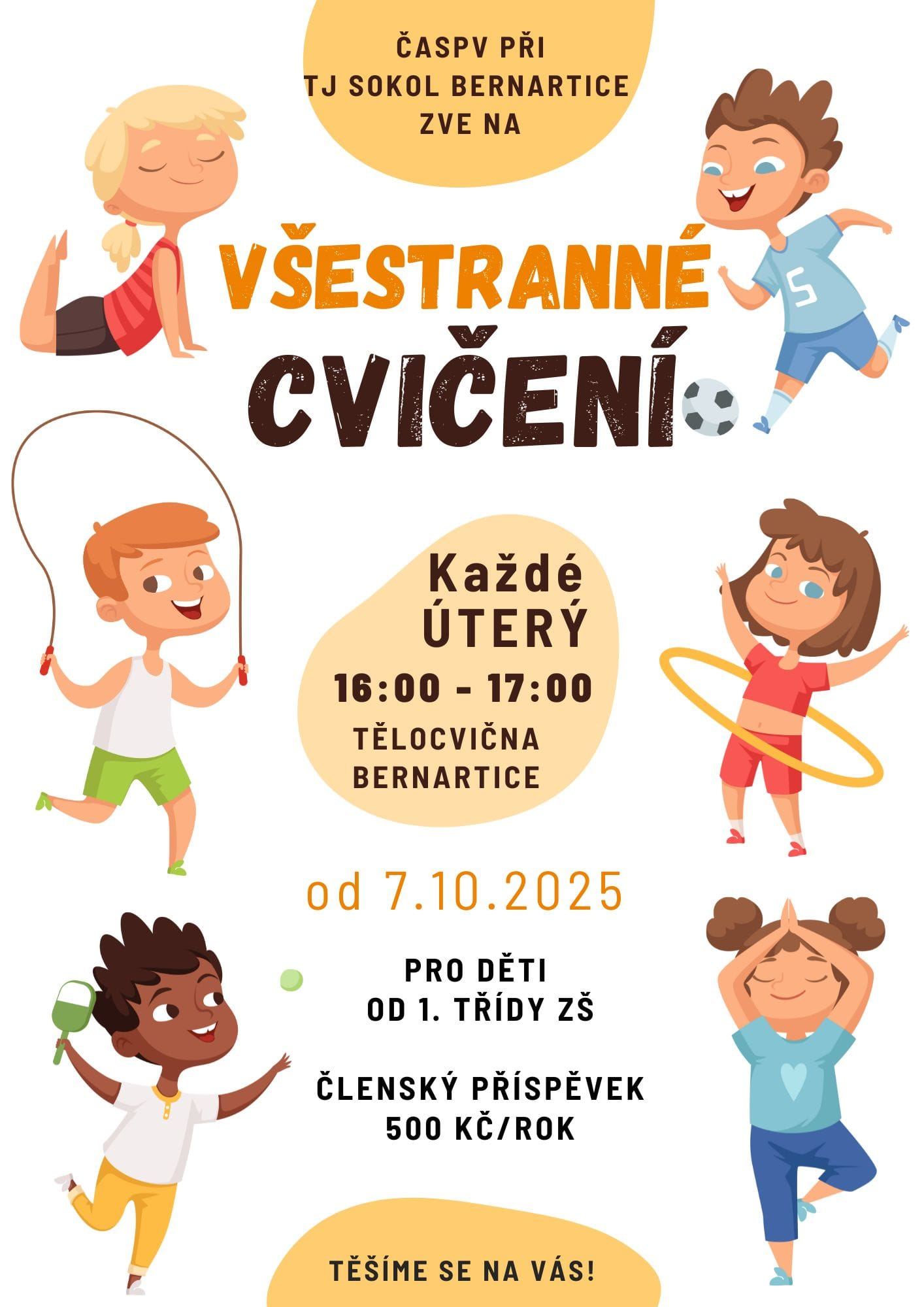 Pozvánka na všestranné cvičení při TJ Sokol Bernartice z.s.