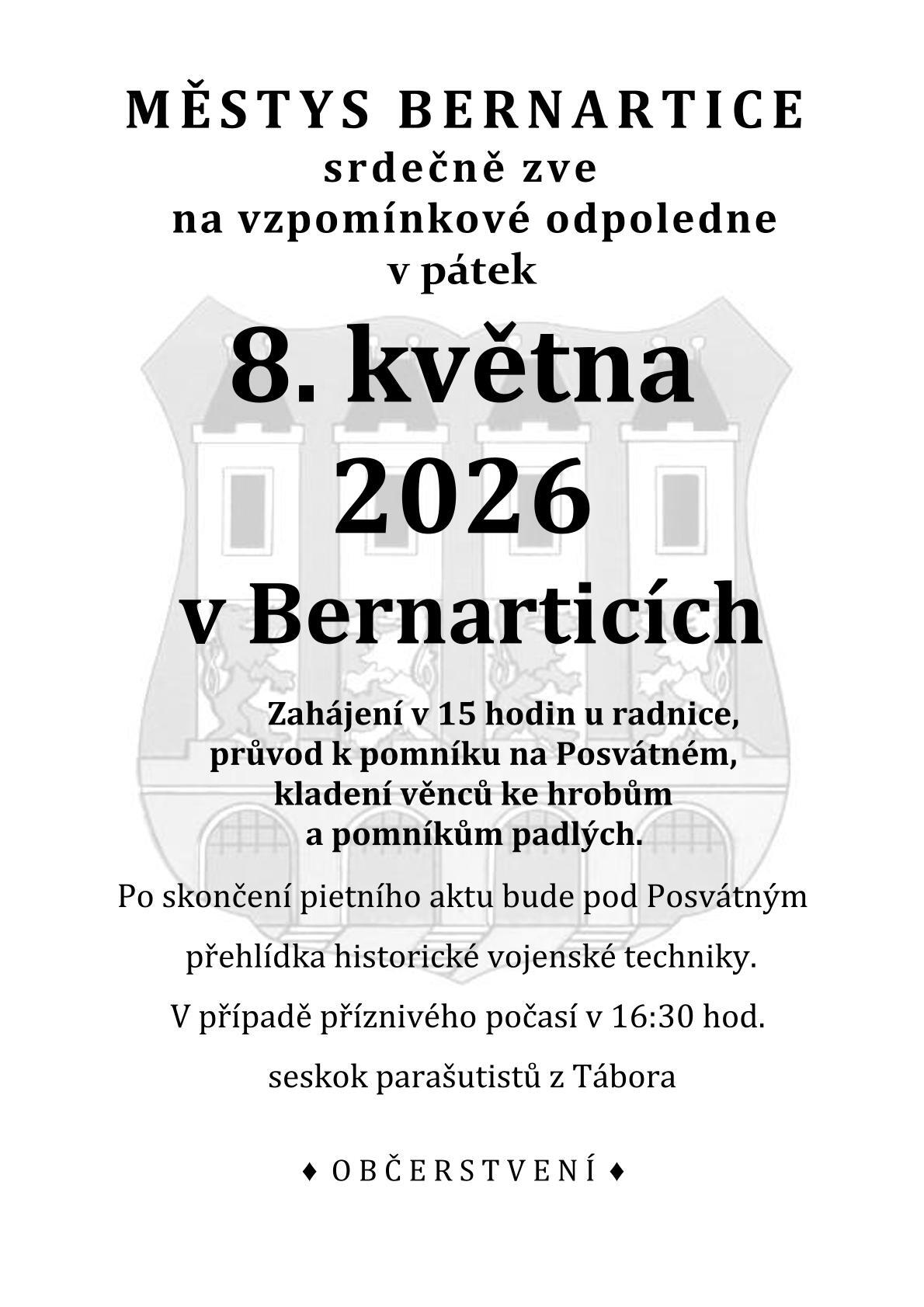 Pozvánka na vzpomínkové odpoledne 8.května