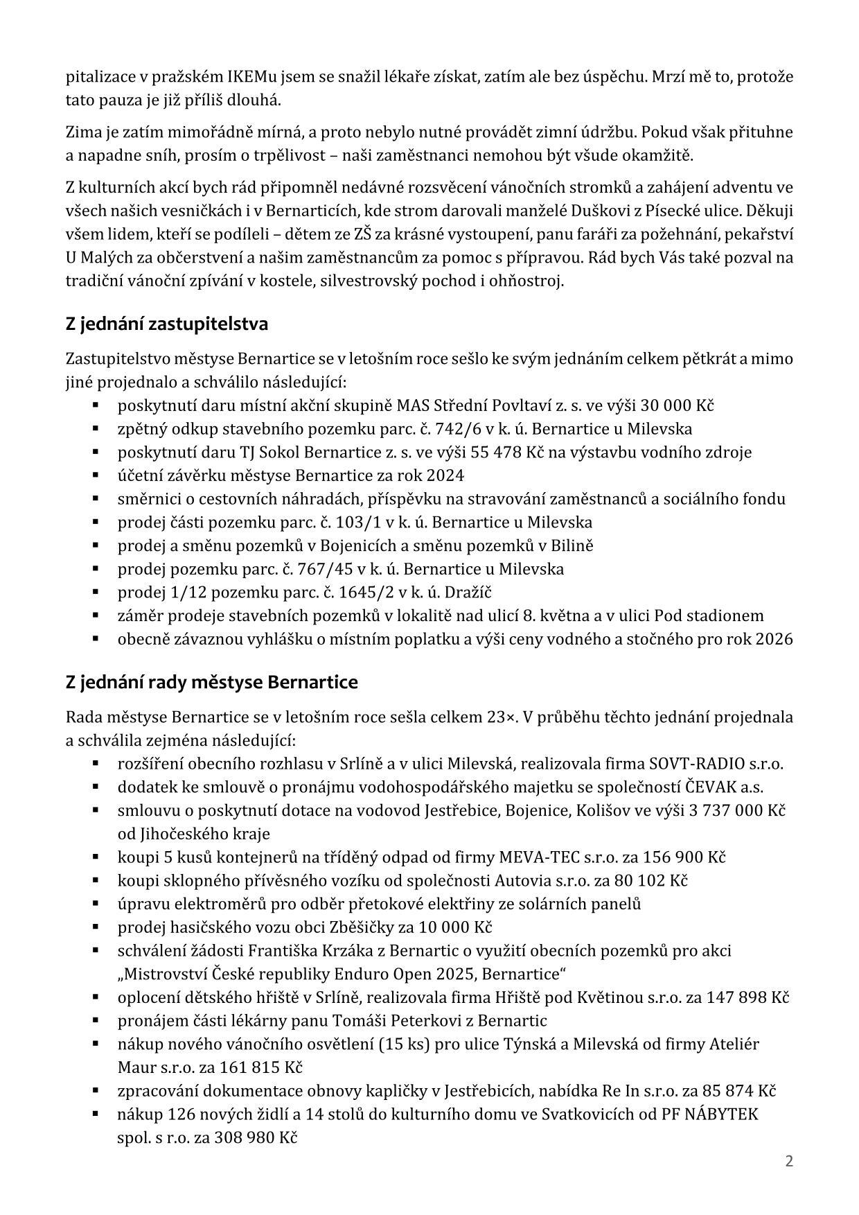 Bernartický zpravodaj č.4/2025