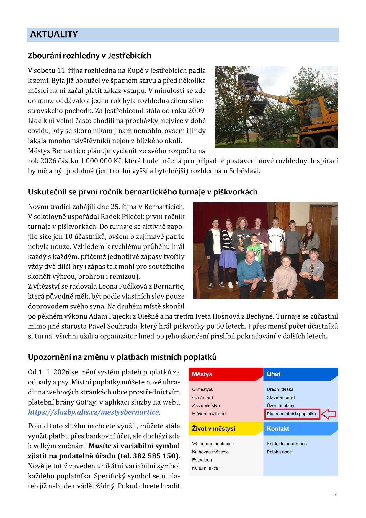 Bernartický zpravodaj č.4/2025