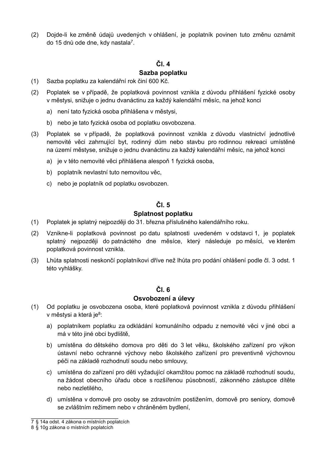 Obecně závazná vyhláška městyse Bernartice o místním poplatku za obecní systém odpadového hospodářství