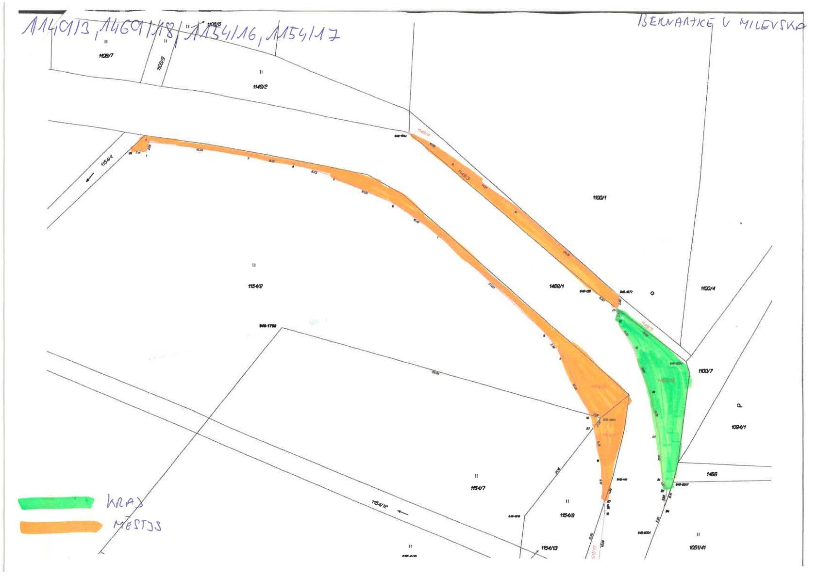 Městys Bernartice oznamuje záměr směny pozemků