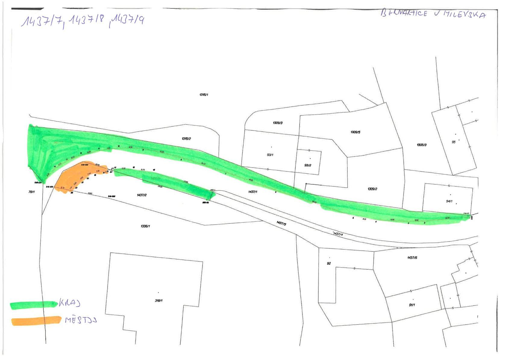 Městys Bernartice oznamuje záměr směny pozemků
