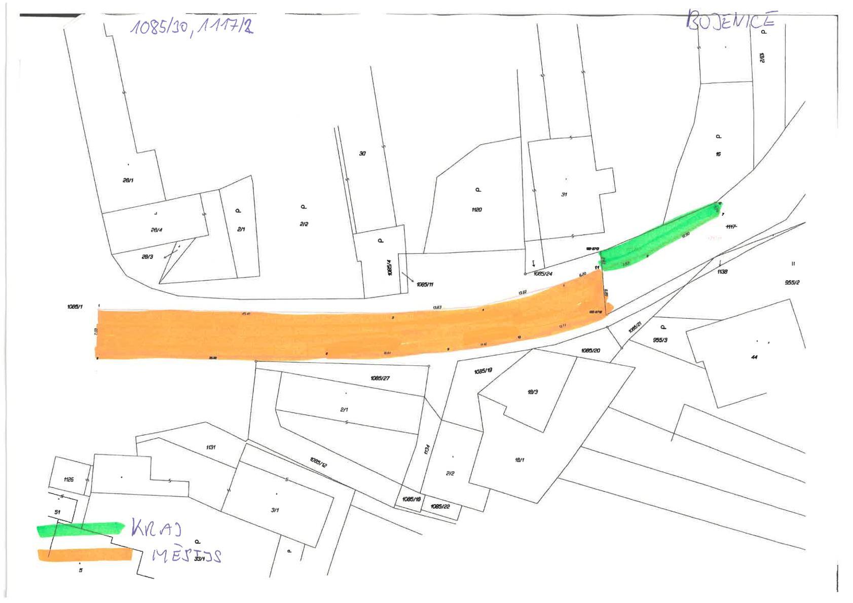 Městys Bernartice oznamuje záměr směny pozemků