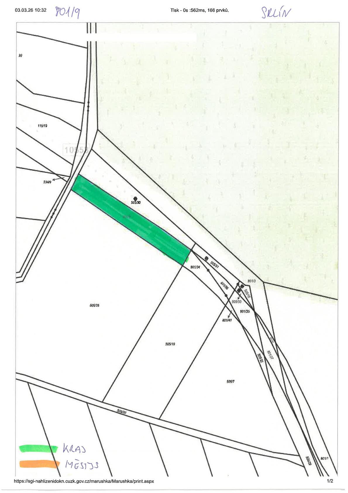 Městys Bernartice oznamuje záměr směny pozemků