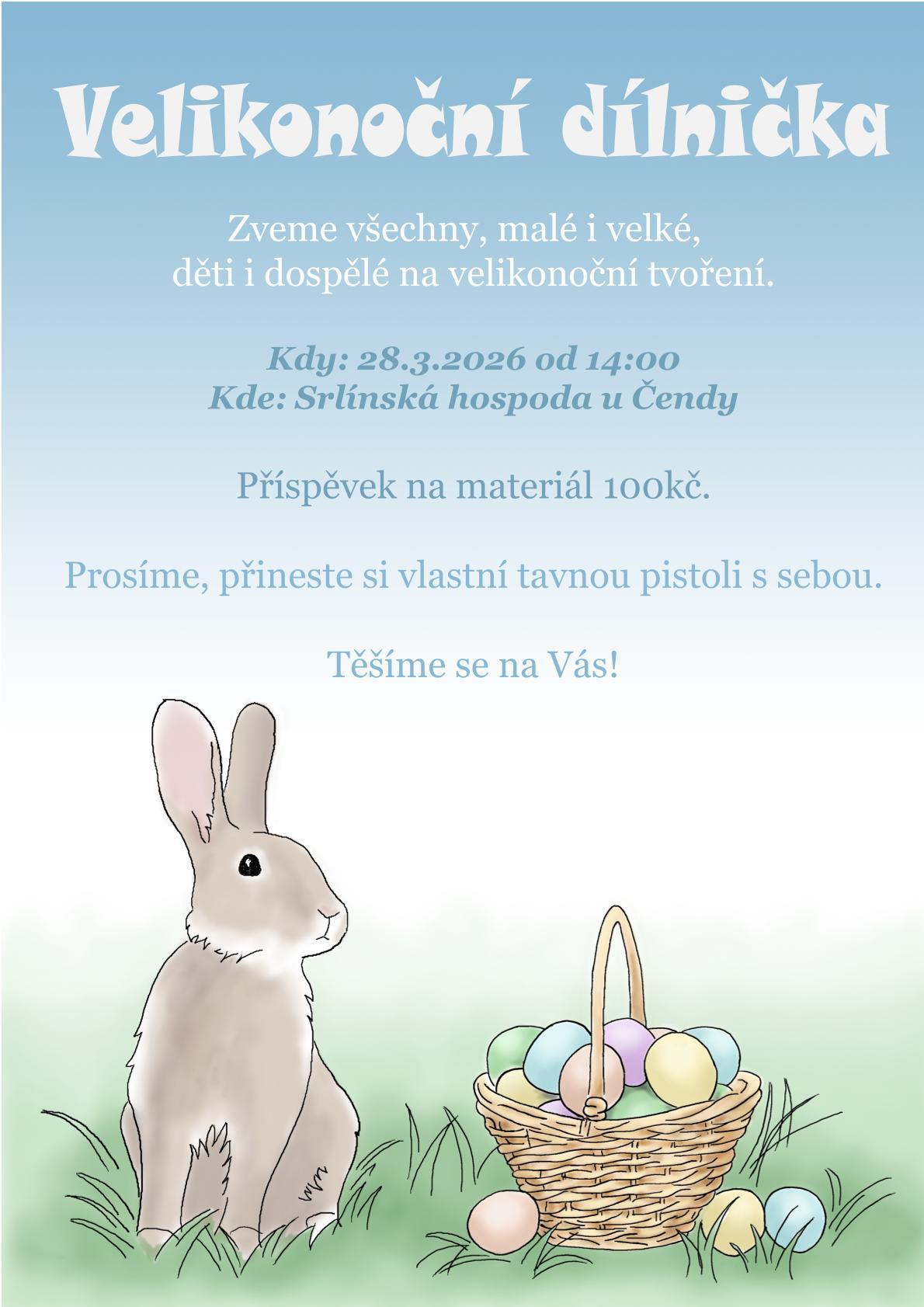 Pozvánka na velikonoční dílničku v Srlíně