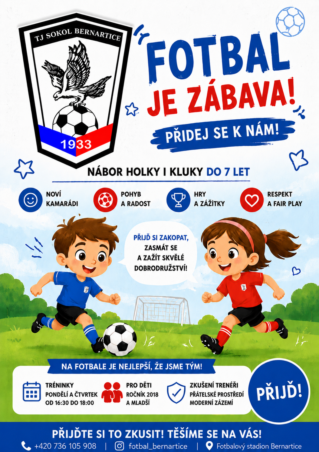 Nábor na fotbal pro kluky a holky do 7 let