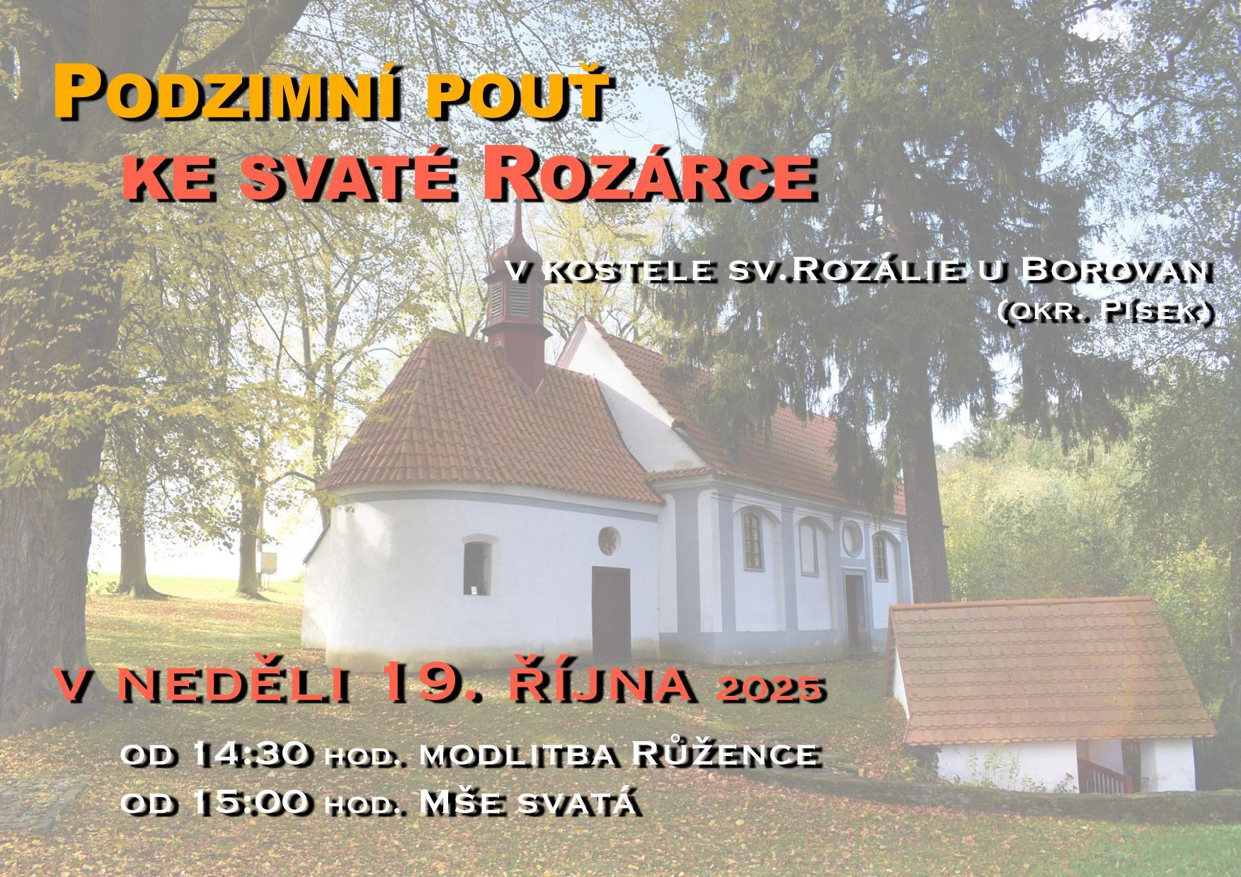 Pozvánka na "Podzimní pouť ke svaté Rozárce"