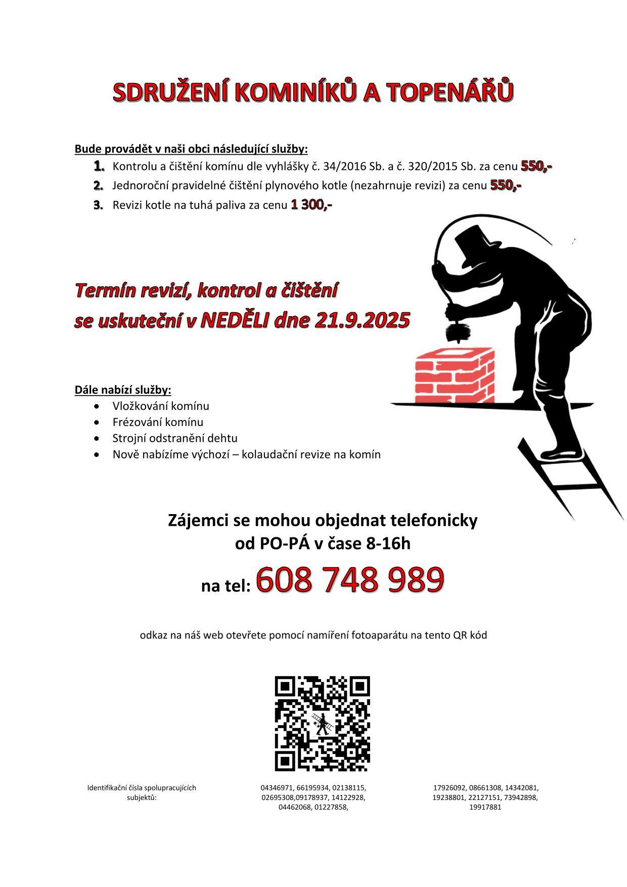 Nabídka kominických služeb