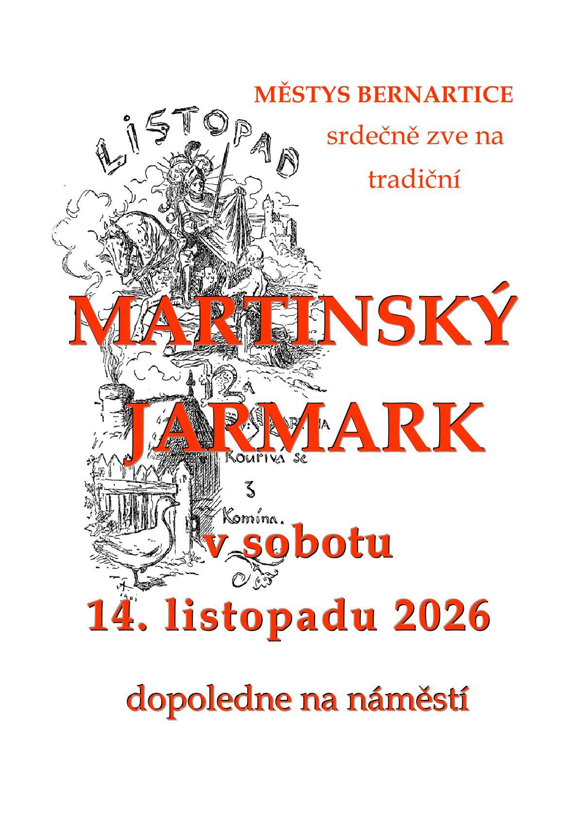 Městys Bernartice srdečně zve na "Martinský jarmark"