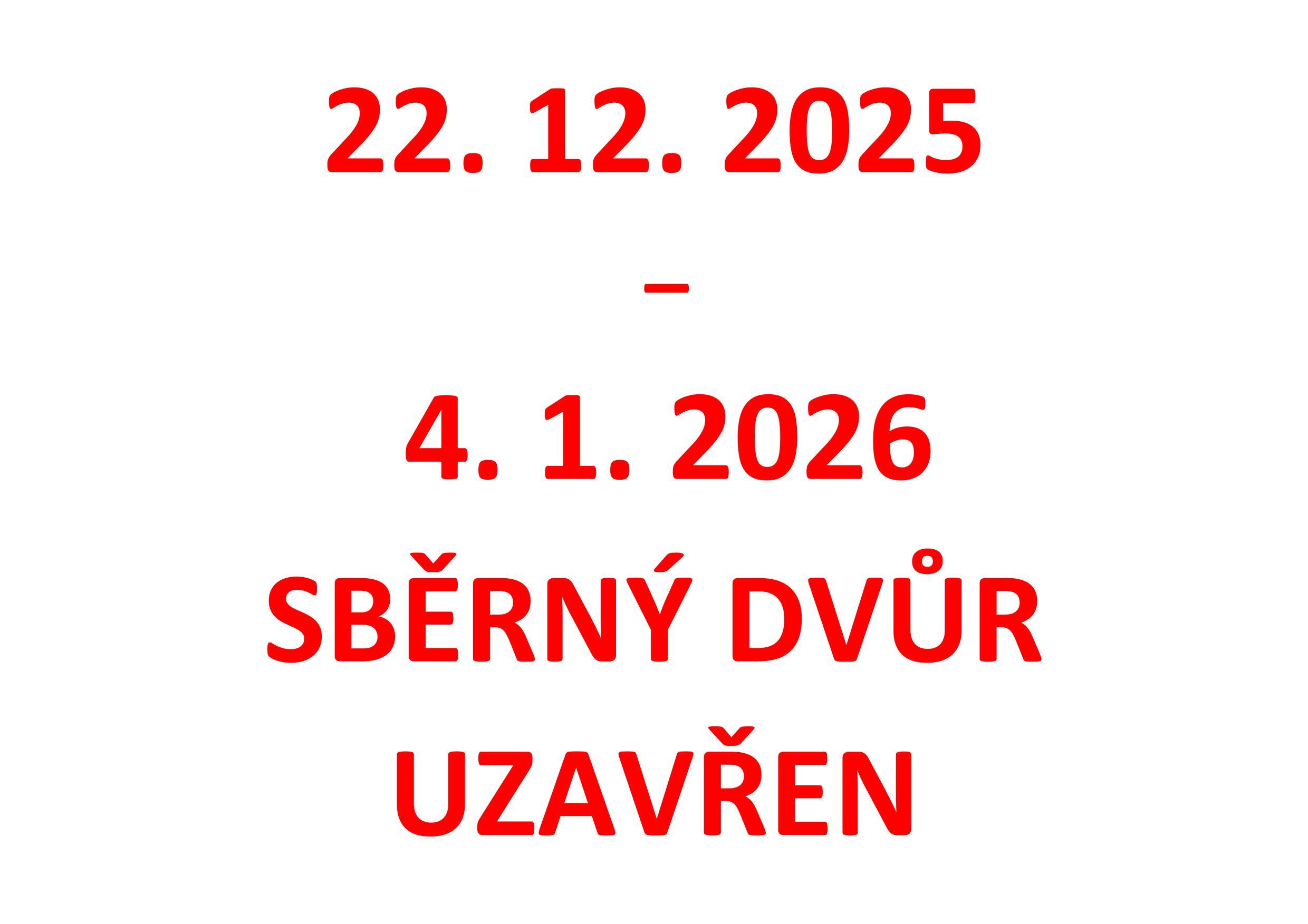 Oznámení o provozu sběrného dvora během vánoc