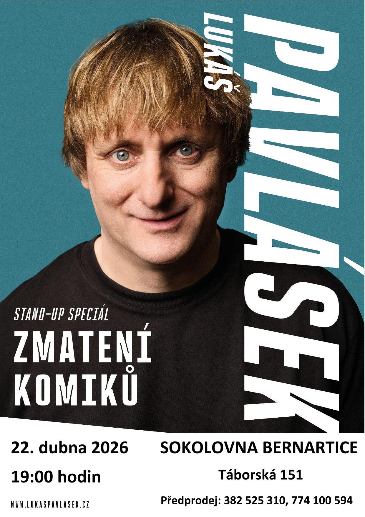 Pozvánka na stand-up speciál "Zmatení komiků - Lukáš Pavlásek"