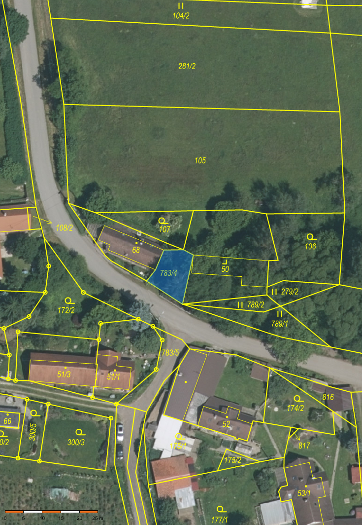 Městys Bernartice oznamuje záměr prodeje pozemku parc.č. 783/4 v k.ú. Srlín