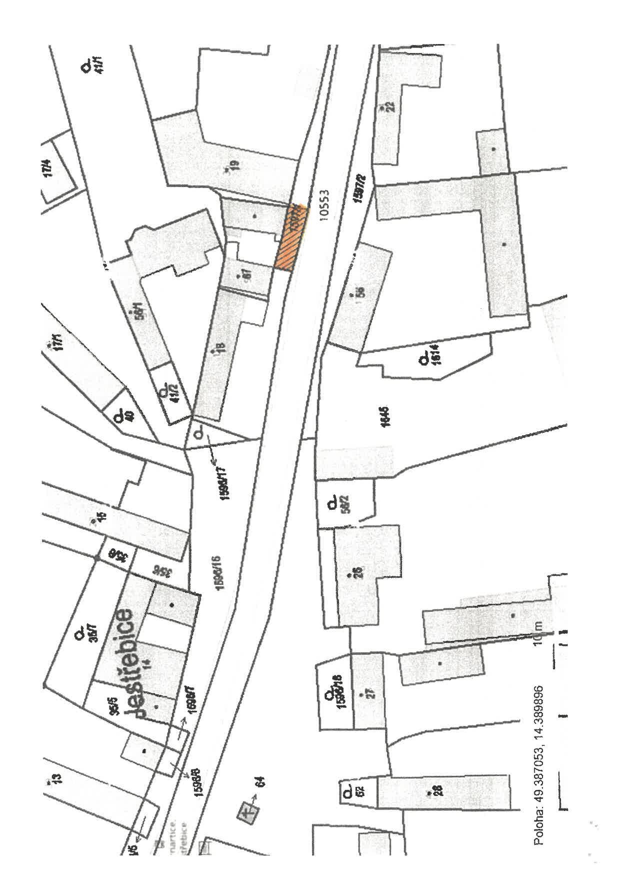 Městys Bernartice oznamuje záměr prodeje části pozemku parc.č. 1597/1 v k.ú. Jestřebice