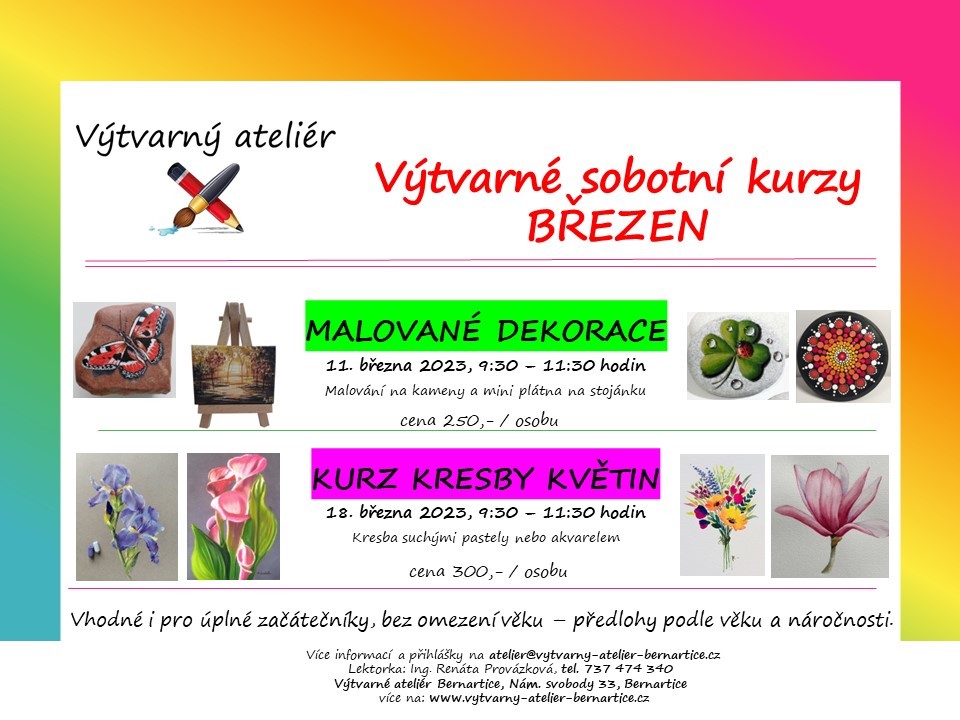 Pozvánka na výtvarné kurzy - březen